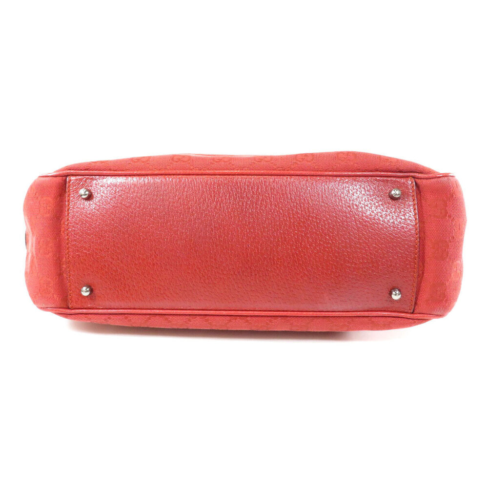 Gucci Leather Red bag Red tote Canvas GG Shoulder - Picture 4 of 11